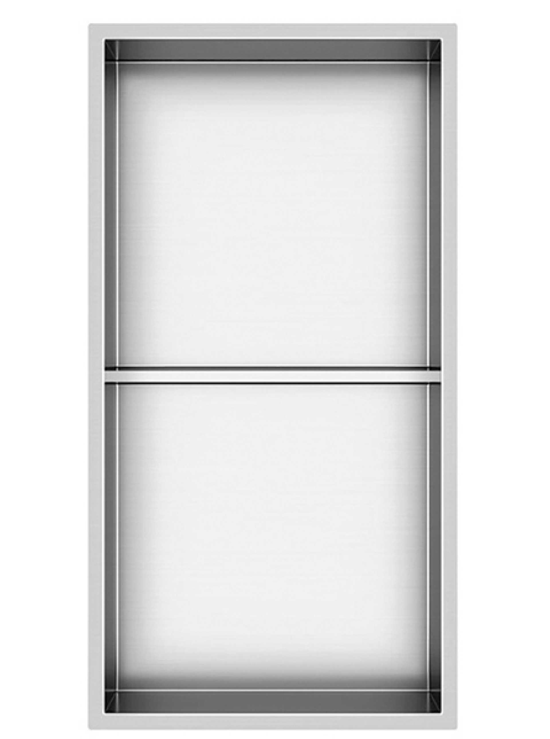 NICHO EM INOX  - 2 PRATELEIRAS